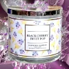 Black Cherry Fruit Pop 3 wick Candle – Essential Oils 14.5 oz